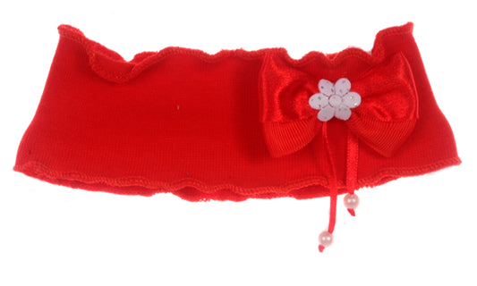 Stirnband Kopfband in Rot mit Schleife