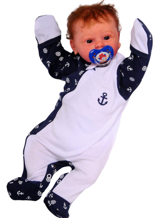 Baby Strampler Schlafanzug mit Ankermuster