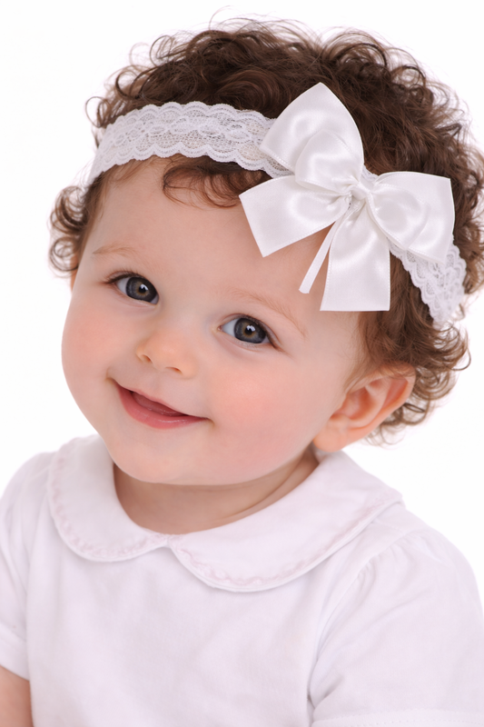 Stirnband in Weiß für Babys und Kinder Kopfband festlich