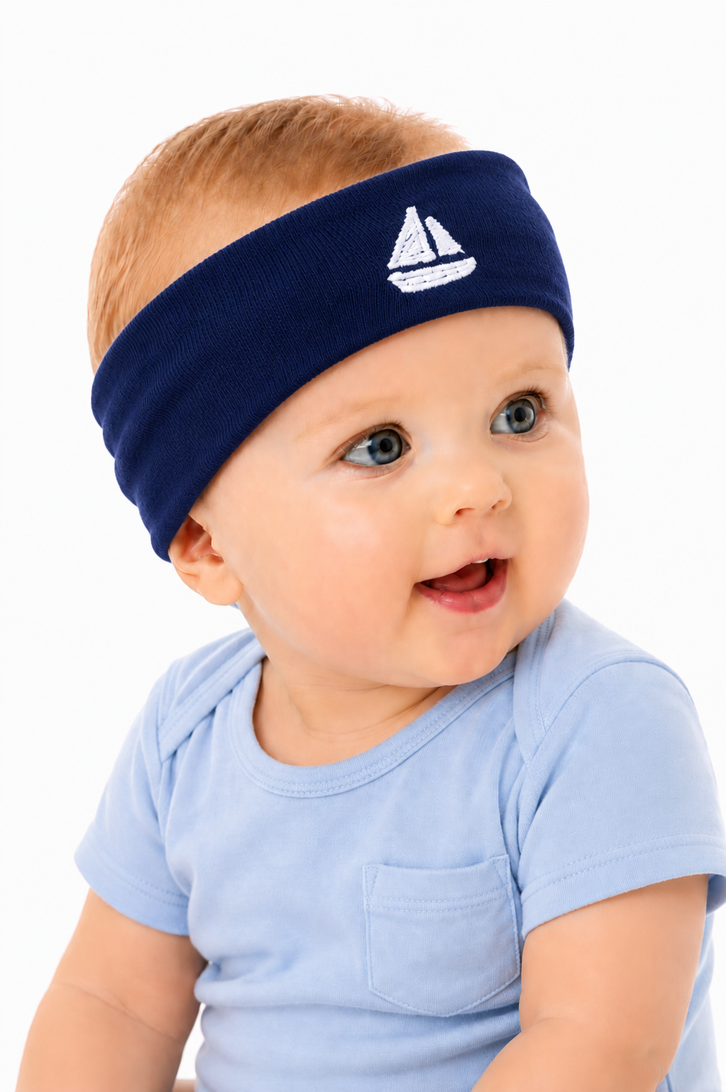Stirnband für Babys und Kinder ab 0Mon Kopfband in Blau weiß