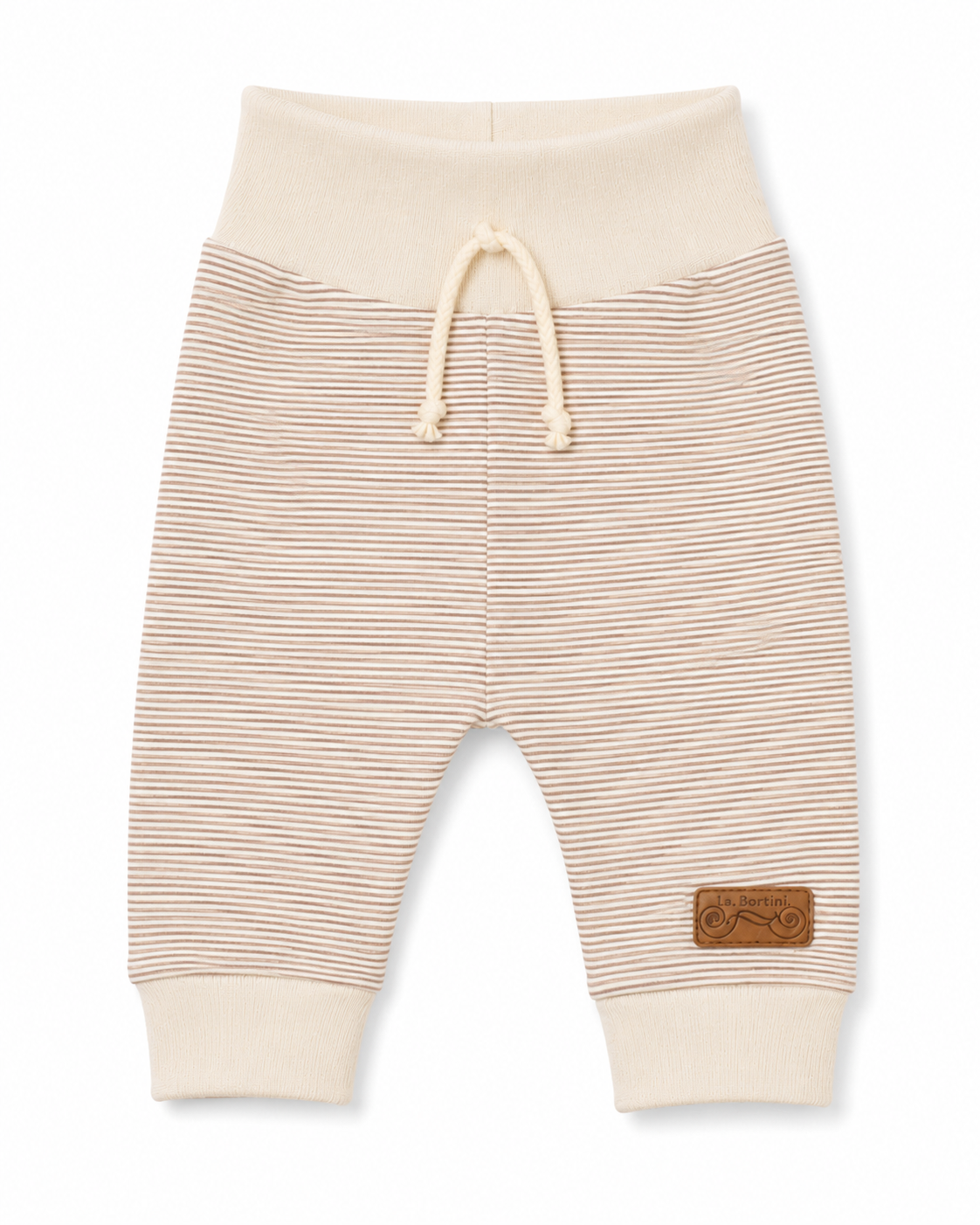 Baby Hose gestreift Mitwachshose Creme braun