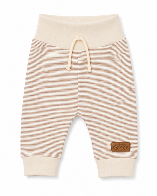 Baby Hose gestreift Mitwachshose Creme braun
