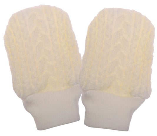 Baby Fäustlinge Strickhandschuhe in Creme für Mädchen und Jungen 0-12Mon