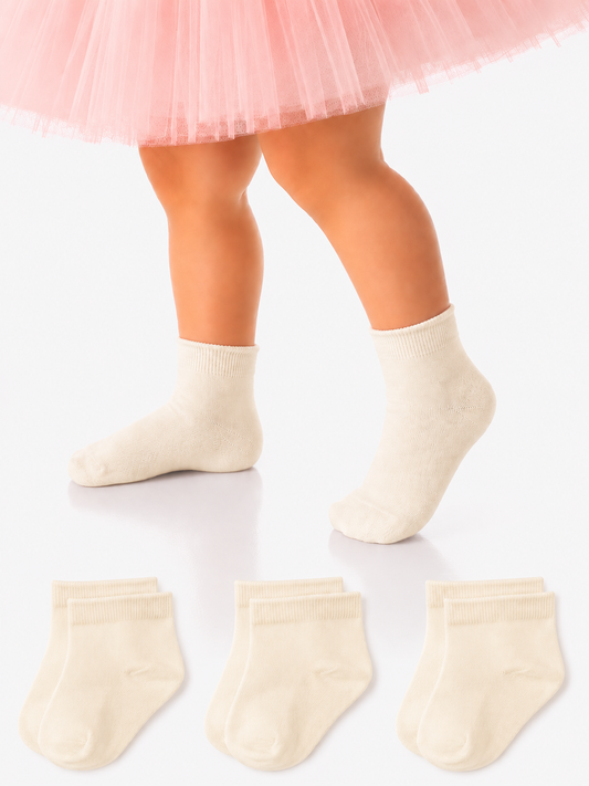 Baby Socken 3er Pack Söckchen in Creme