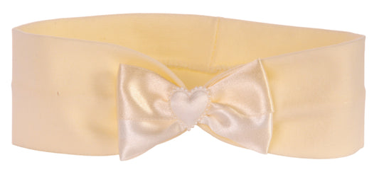 Stirnband Kopfband in Creme mit Schleife