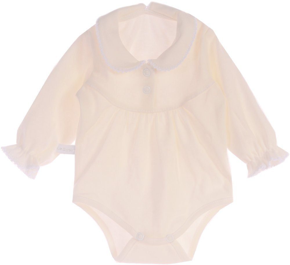 Body in Creme mit festlichm Kragen langarm Baby für Mädchen