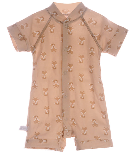 Baby Spieler Romper in Beige mit Fuchsen