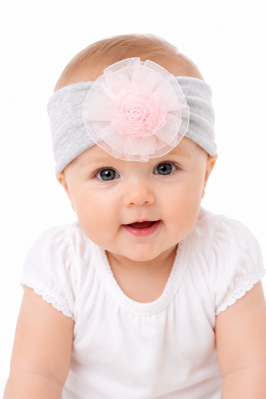 Stirnband für Babys und Kinder ab 0Mon Kopfband in Grau