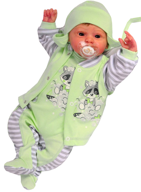 Strampler Mütze und Hemdchen Baby Anzug