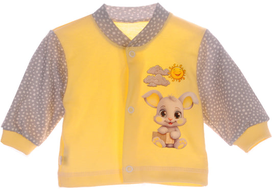 Baby Hemdchen Erstingsshirt in Gelb mit Hasen Aufdruck