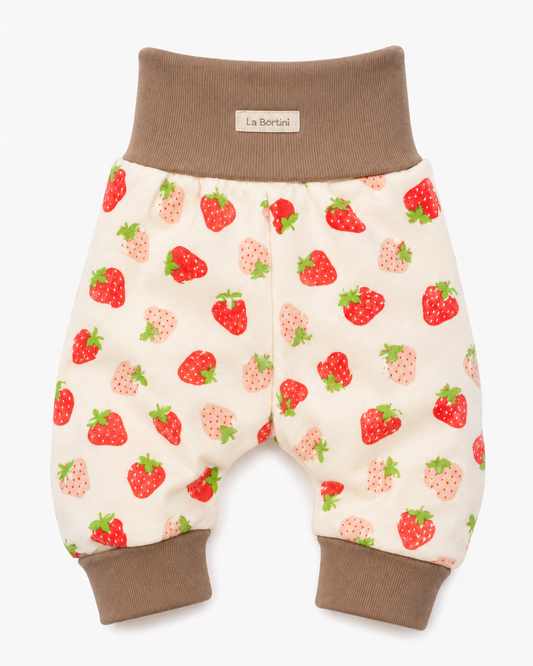 Baby Hose mit Erdbeeren Muster Mitwachshose