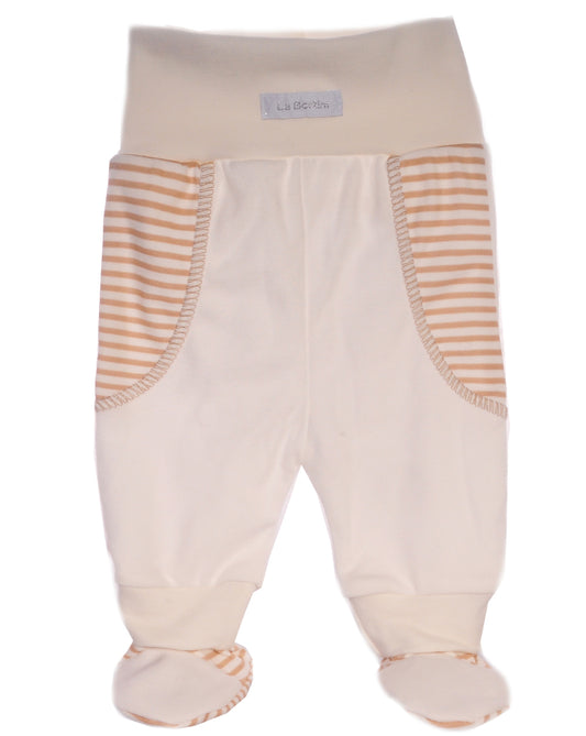 Baby Schlupfhose Hose mit Füßchen in Creme