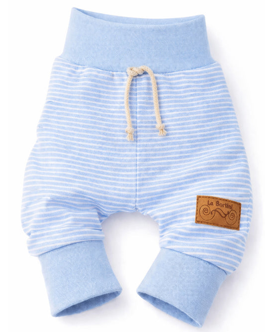 Baby Hose in Hellblau Mitwachshose gestreift