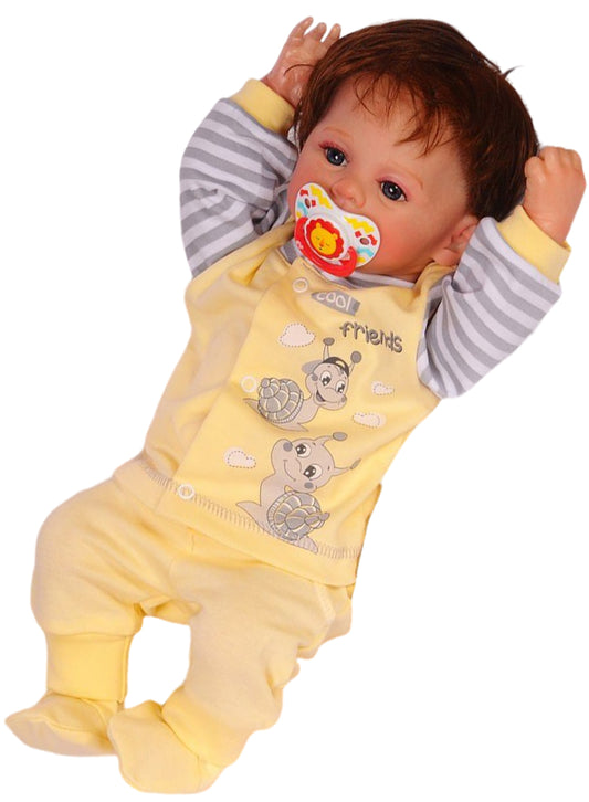 Hose Baby Anzug 2Tlg Hose und Hemdchen in Gelb mit Schnecken