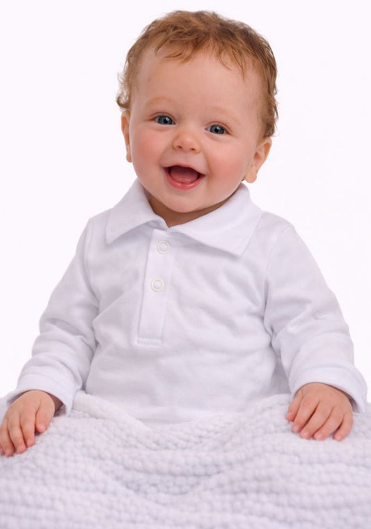 Body in Weiß mit festlichm Kragen langarm Baby Langarmbody