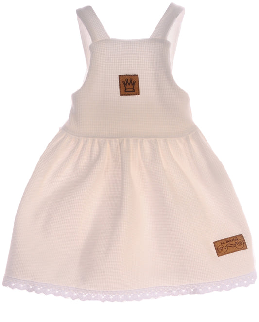 Baby Kleid Trägerrock Latzkleid in Creme