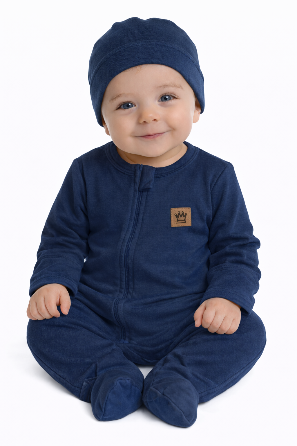 Strampler Overall und Mütze Set 2-teilig in Navyblau