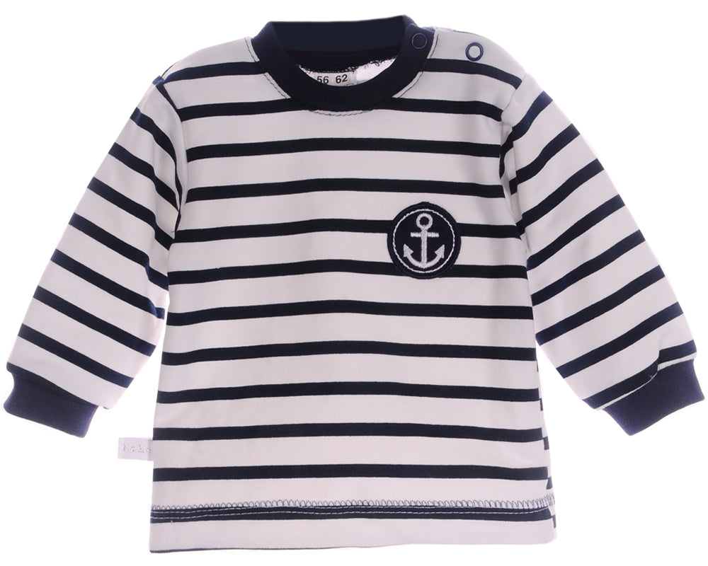 Anzug 3tlg T-Shirt Jacke Hose für Babys und Kinder Baby Set in Blau gestreift
