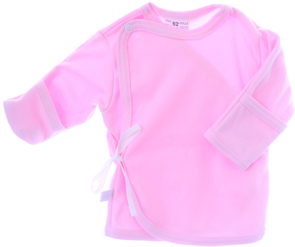 Wickelshirt Baby Wickelhemdchen in Rosa Erstlingsshirt mit Kratzschutz