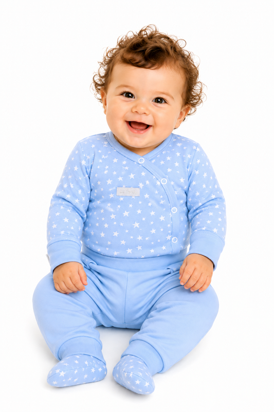 Body und Hose Baby Anzug in Blau mit Sternenmuster