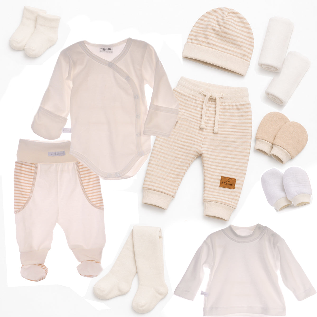 Erstausstattung Set für Neugeborene in Creme 11-teilig