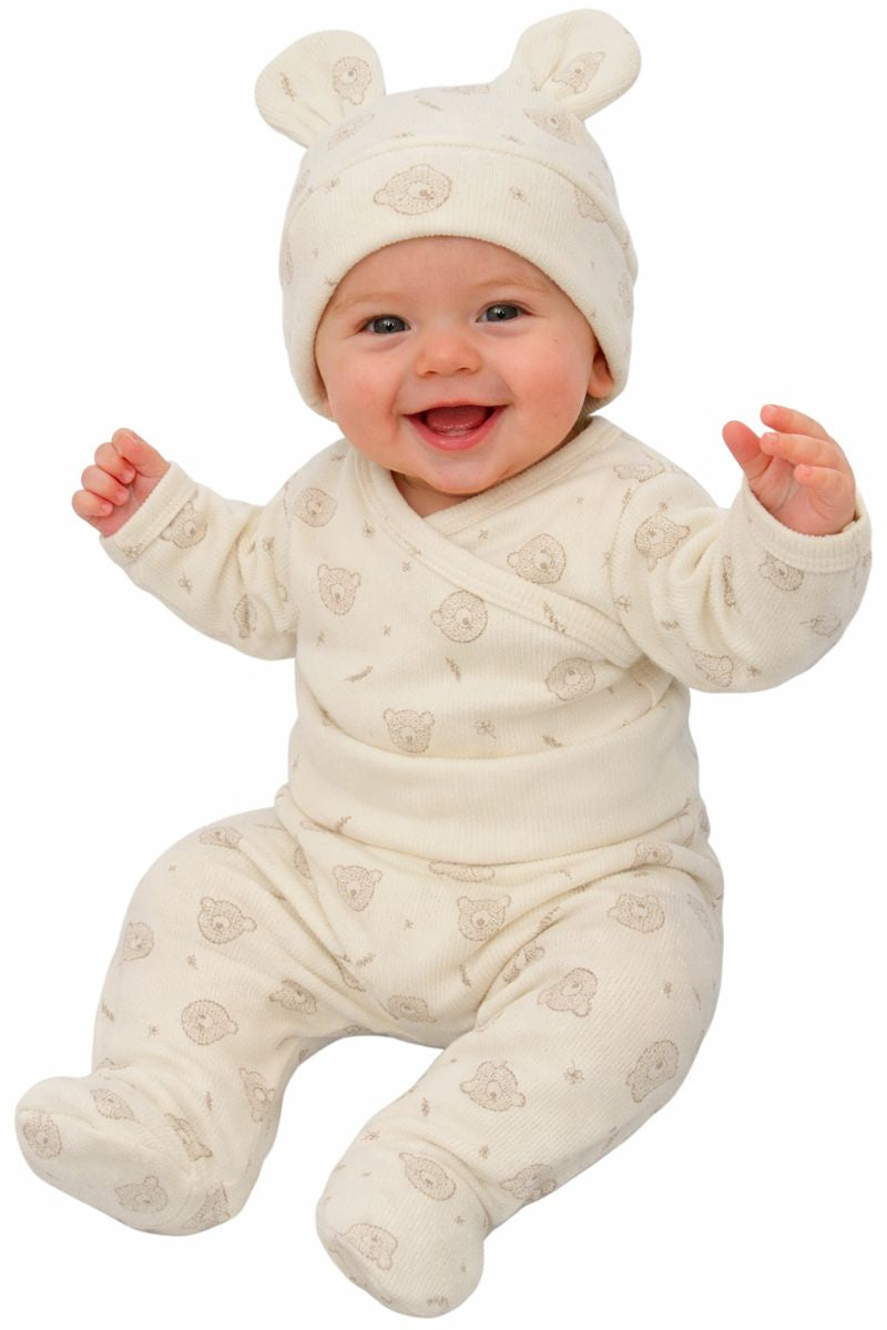 Erstlingsset Baby Anzug 3Tlg Body Hose Mütze Wickelbody