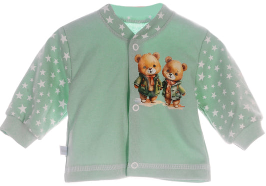 Baby Hemdchen Erstingsshirt in Mintgrün mit Bärchen Aufdruck