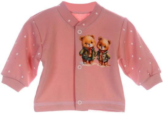 Baby Hemdchen Erstingsshirt in Altrosa mit Bären Aufdruck
