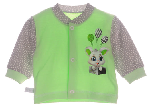 Baby Hemdchen Erstingsshirt in Grün mit Hasen Aufdruck