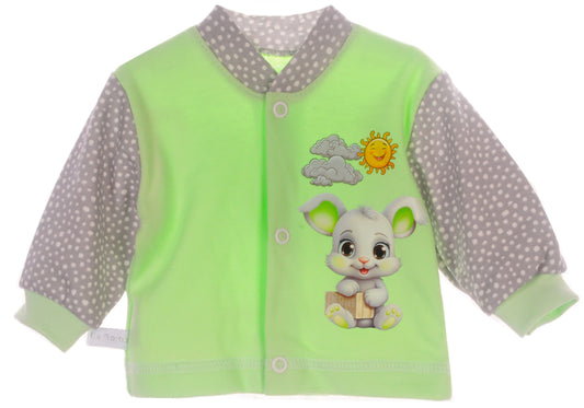 Baby Hemdchen Erstingsshirt in Grün mit Häschen Aufdruck