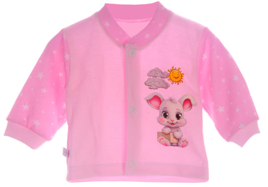 Baby Hemdchen Erstingsshirt in Rosa mit Hasen Aufdruck