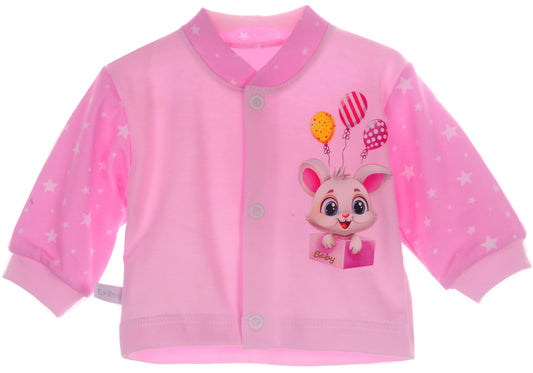 Baby Hemdchen Erstingsshirt in Rosa mit Hasen Aufdruck