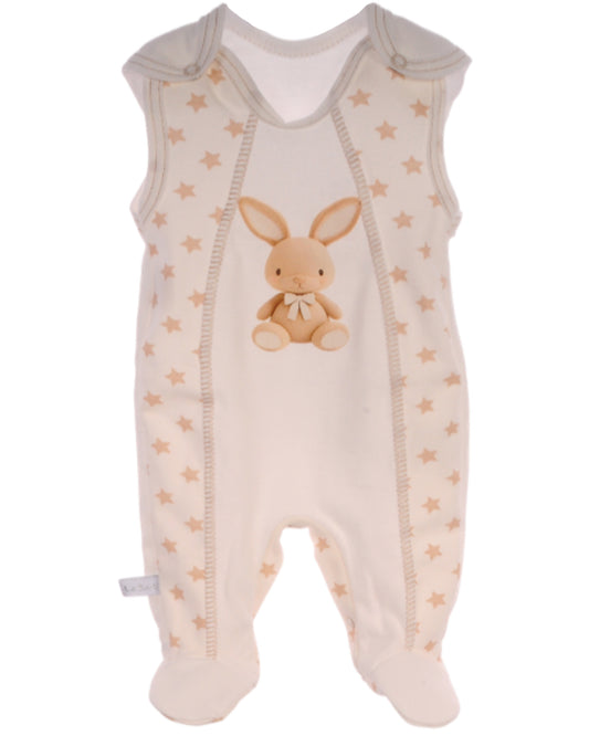 Baby Strampler Einteiler in Creme mit Hasen