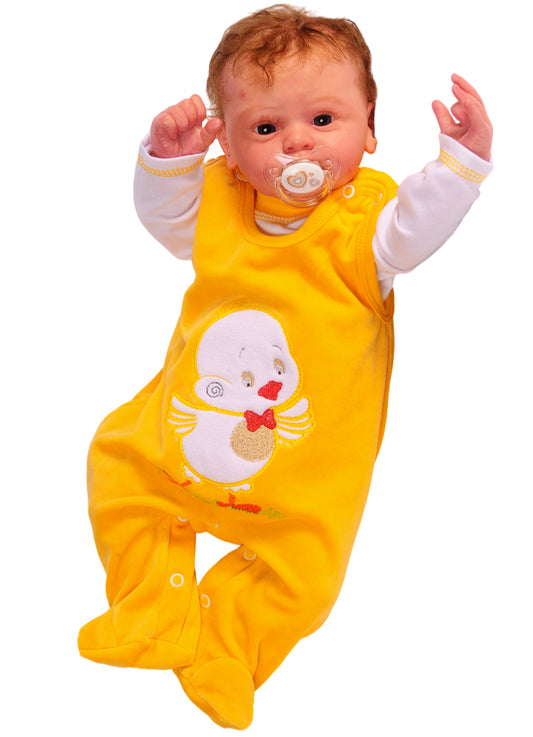 Strampler und Shirt Baby Anzug in Gelb mit Entchen