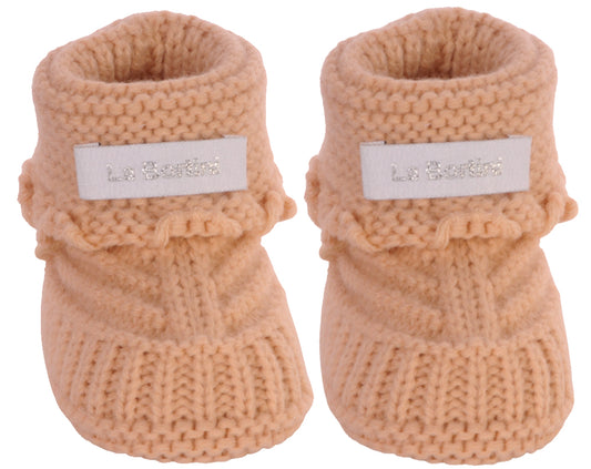 Baby Strickschuhe Booties Füßlinge 0-6Mon in Beige neutral
