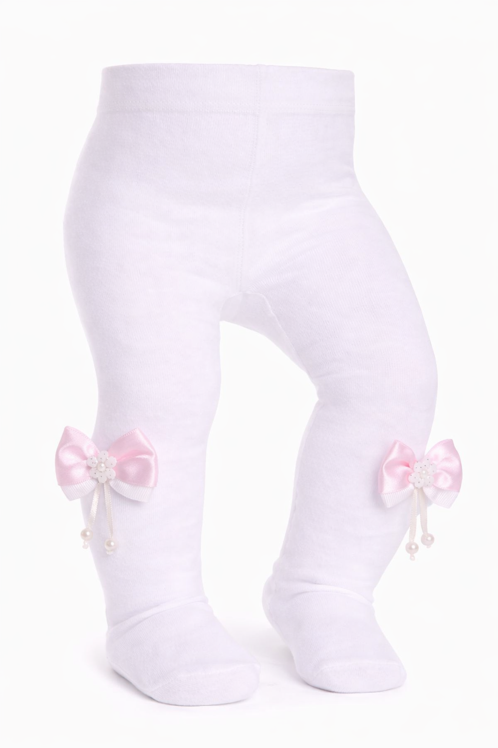 Strumpfhose und Stirnband Baby Set für Taufe festlich