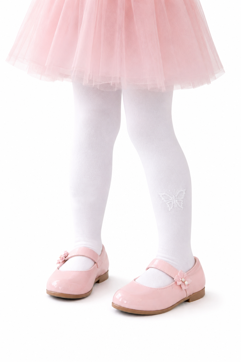 Strumpfhose in Weiß für Baby und Kinder für Fest, Taufe, Geburtstag