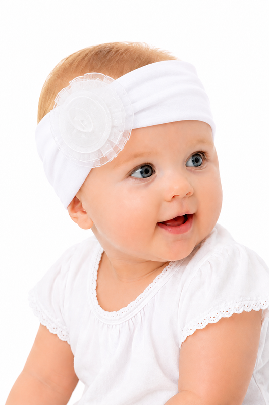 Stirnband für Babys und Kinder ab 0Mon Kopfband in Weiß