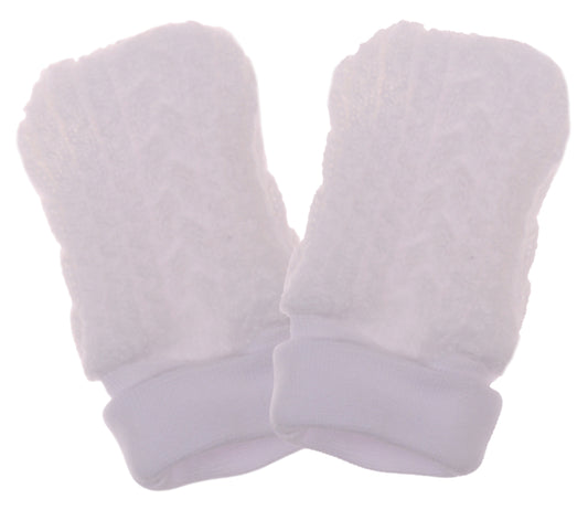 Baby Fäustlinge Strickhandschuhe in Weiß für Mädchen und Jungen 0-12Mon