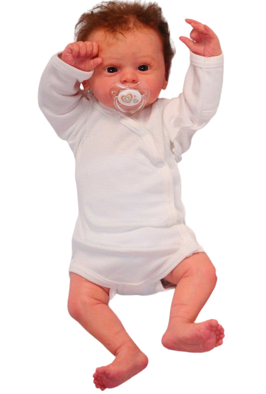 Baby Wickelbody Body mit Kratzschutz in Creme Langarmbody