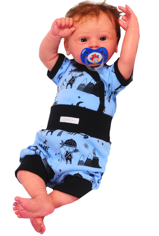 Wickelbody und Shorts in Blau Baby Anzug