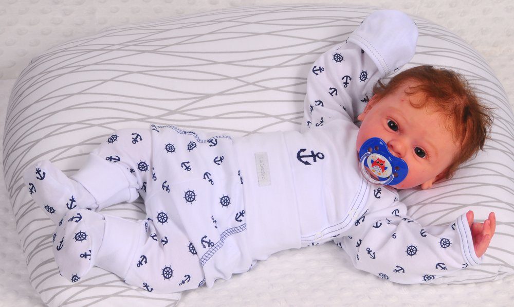 Body und Hose Baby Anzug in Weiß mit Anker Muster