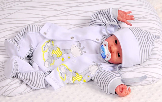 Strampler Mütze und Hemdchen Baby Anzug