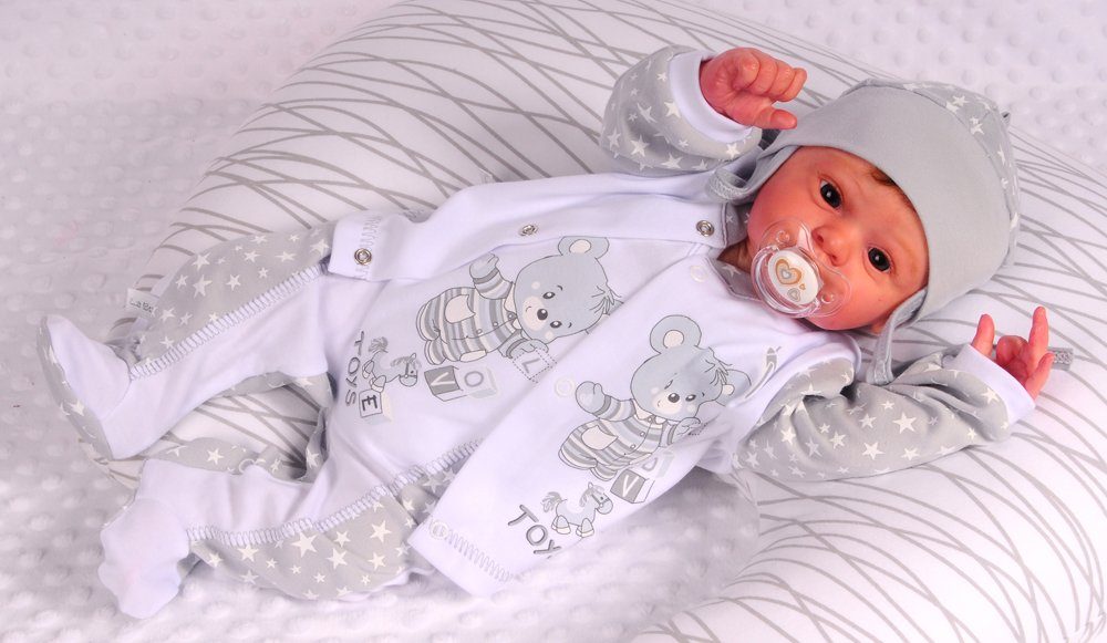 Strampler Mütze und Hemdchen Baby Anzug