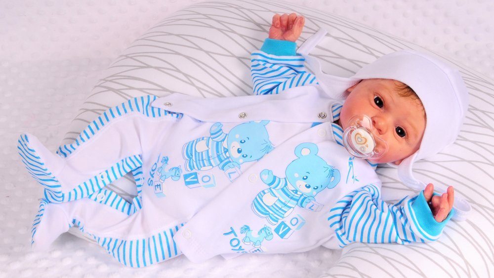 Strampler Mütze und Hemdchen Baby Anzug