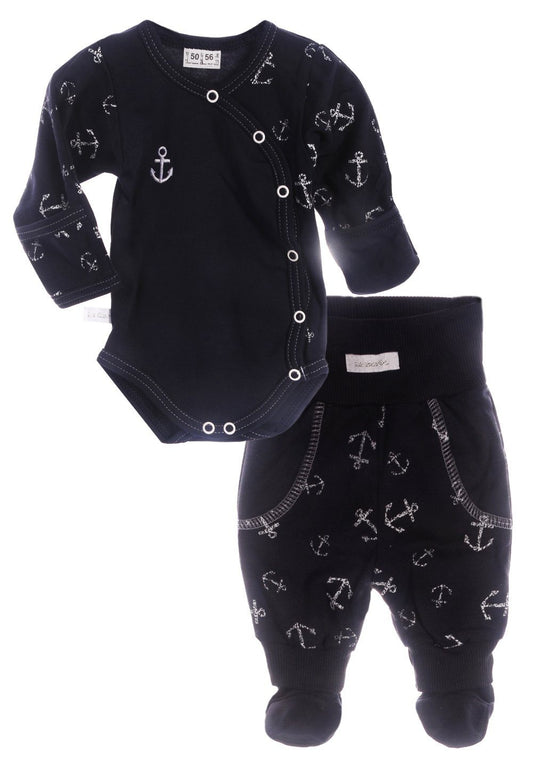 Body und Hose Baby Anzug mit Anker Muster in Blau
